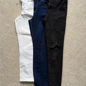 Old Navy Women’s Jeans Trio — White, Dark Blue, Black